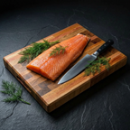 Skärbräda i ek och mahogny, 38x30x3,5 cm