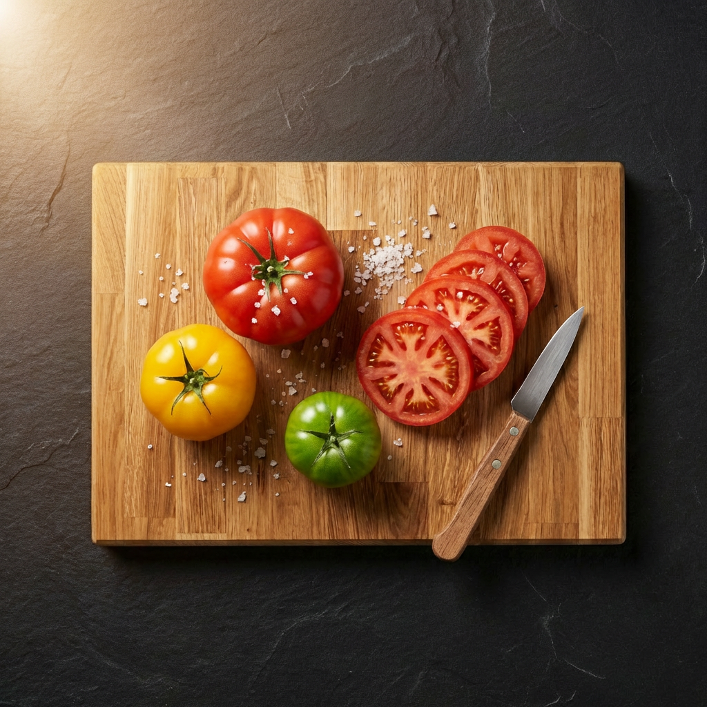 Skärbräda i ek, 38x30x4 cm